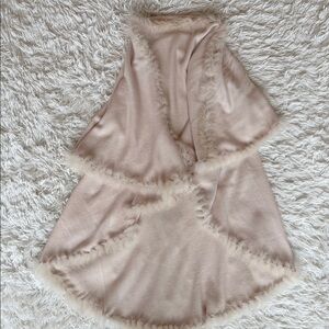 Heidi Kagan Shawl Fur Trim S M L XL OSFA